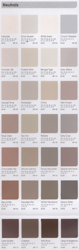 Leyland Emulsion Colour Chart