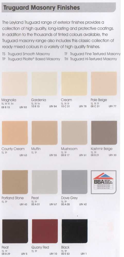 Leyland Paint Colour Chart